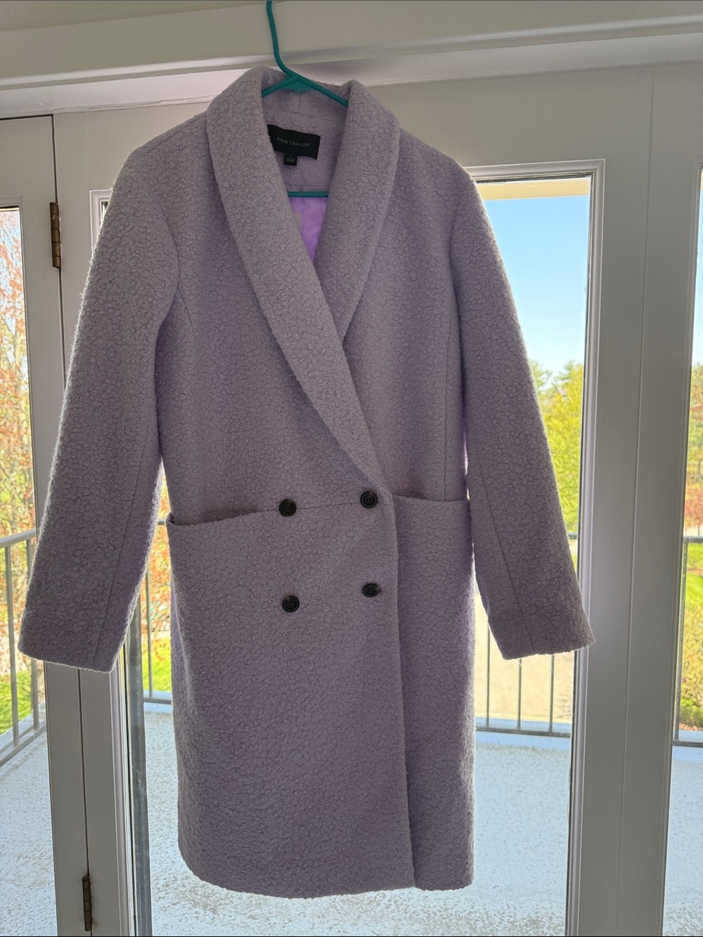 Ann Taylor Lavender Double-Breasted Coat